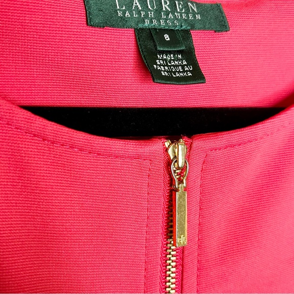 Lauren Ralph Lauren Women’s Fit & Flare Ponte Dress In Red Size 8 - Picture 4 of 7